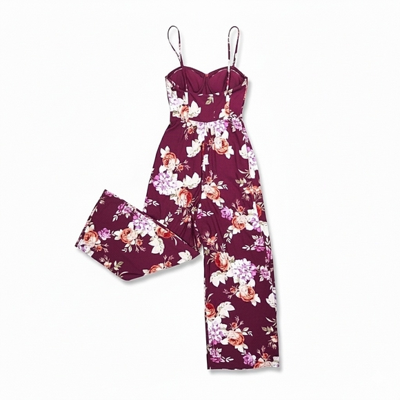 Band Of Gypsies Floral Jumpsuit - Picture 3 of 5